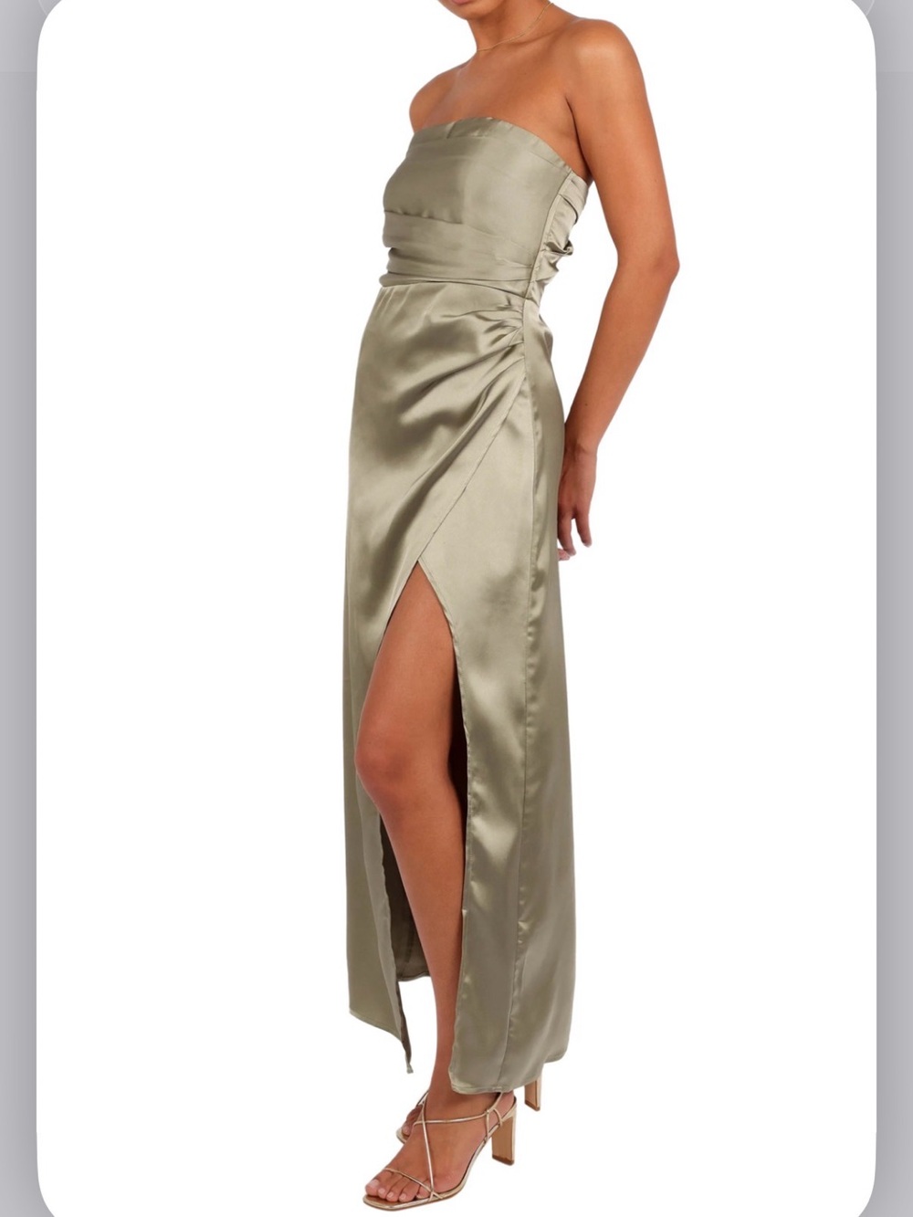 Petal & Pup Womens Dress Kara Strapless Stretch Satin Gown Bridal Wedding S